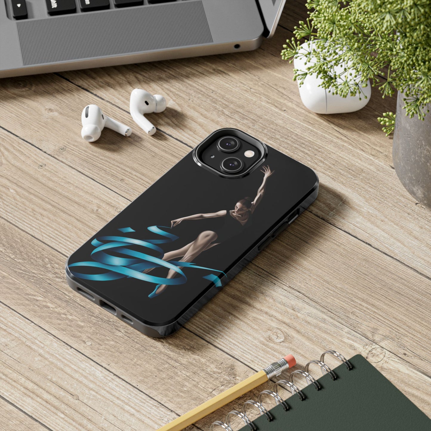 Phone Case - Ballerina with Blue Ribbon Persian Calligraphy Design
