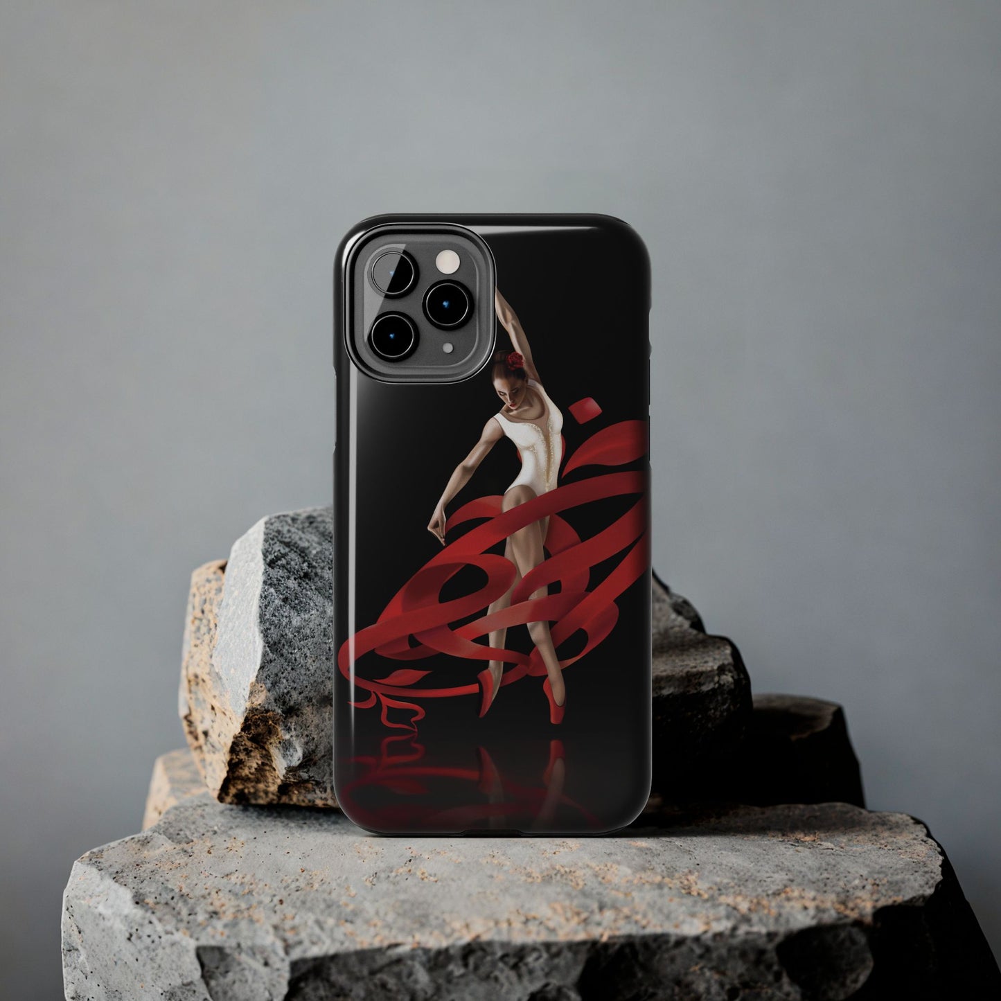 Phone Case Persian Calligraphy Rose Ribbon Ballerina