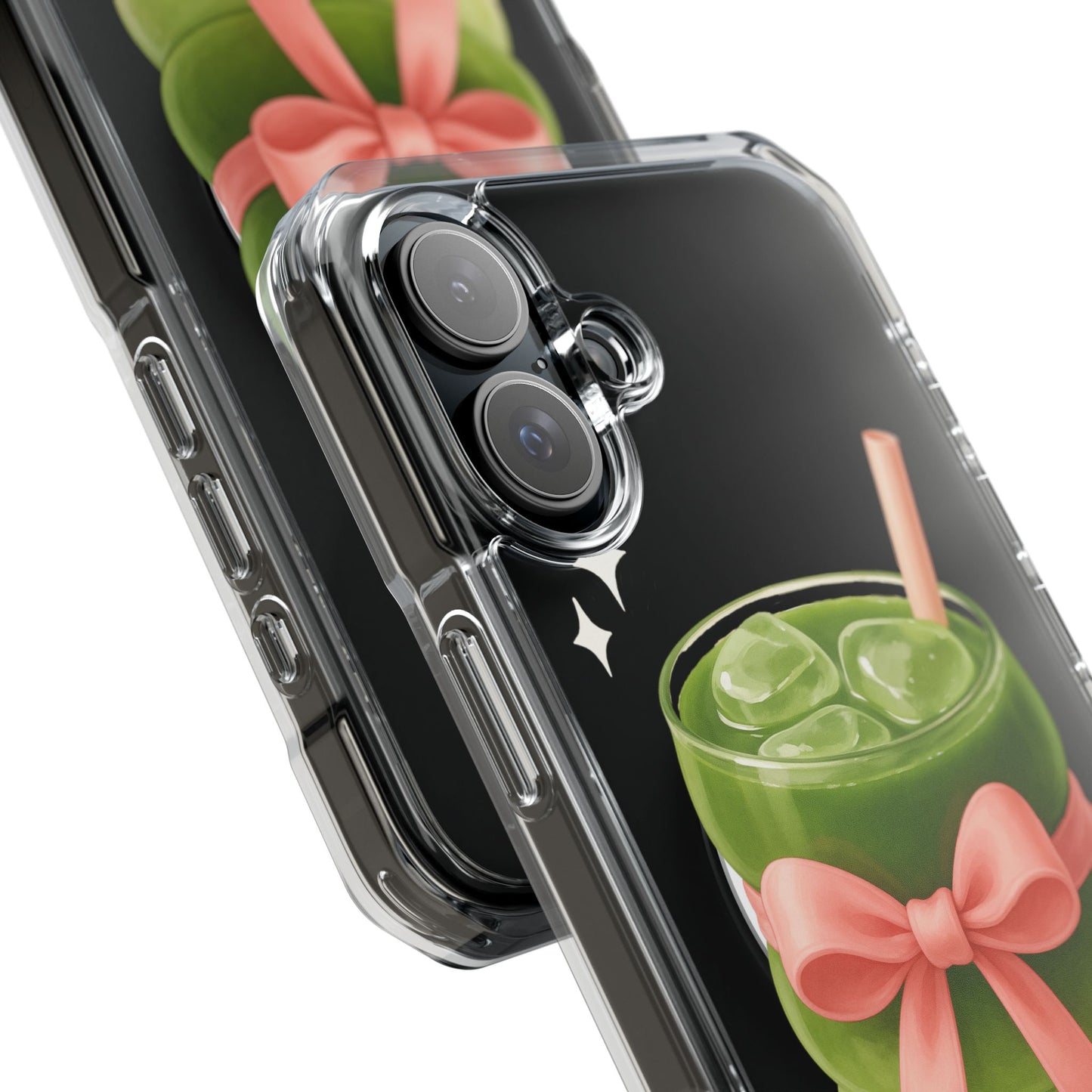 Macha girlie🎀 Magnetic Clear Impact Cases with Pink Bow Design | Stylish Phone Protection, Gifts for Her, Trendy Accessories, Birthday Gifts, Cute Tech