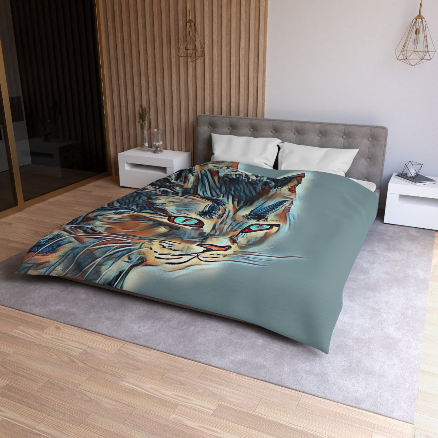Serenity Microfiber Duvet Cover – Elegant Water ink painting for Cozy Bedrooms.