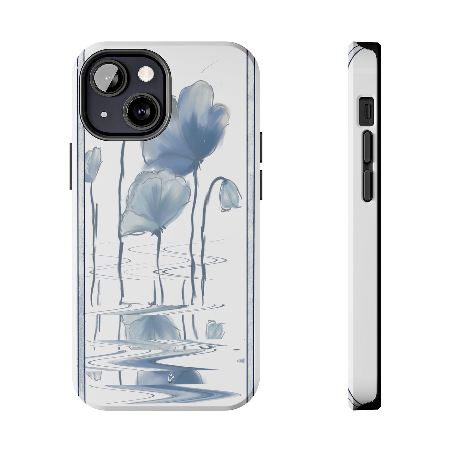 Floral Tough Phone Case - Watercolour Blue Flora Collection