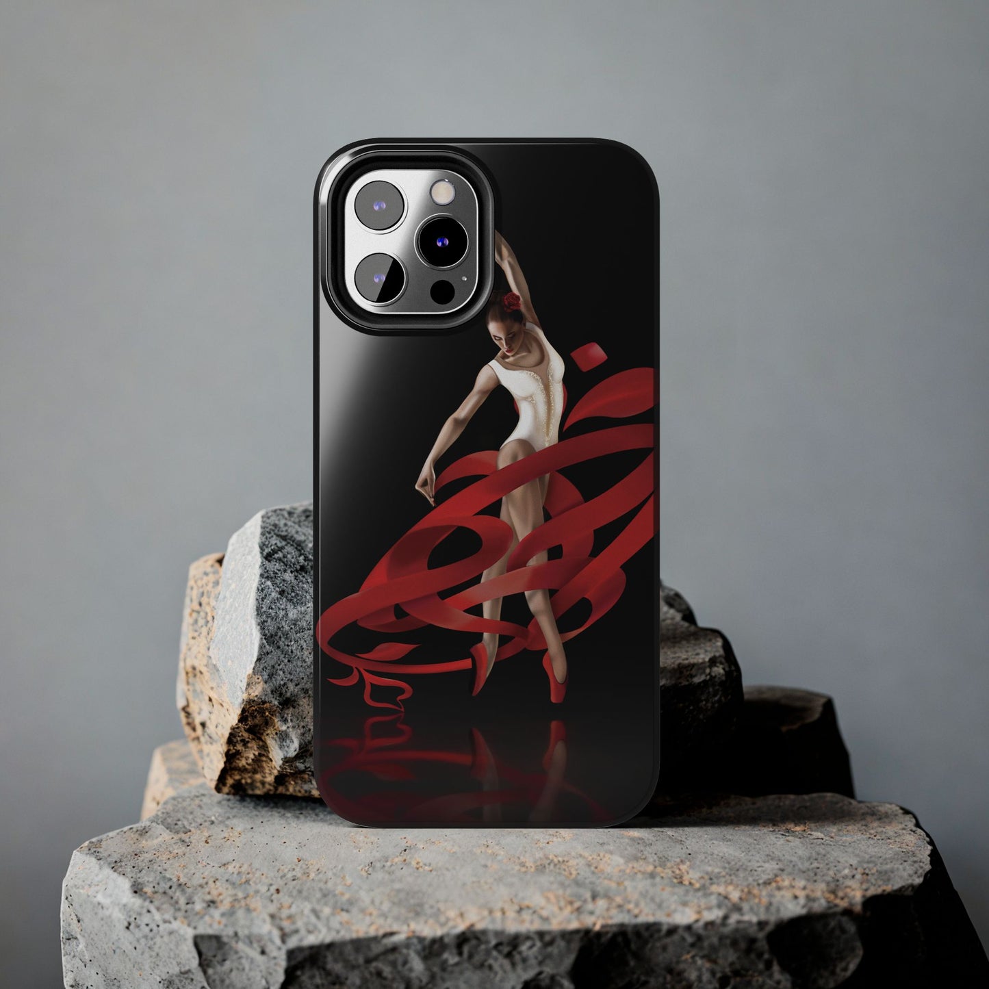 Phone Case Persian Calligraphy Rose Ribbon Ballerina