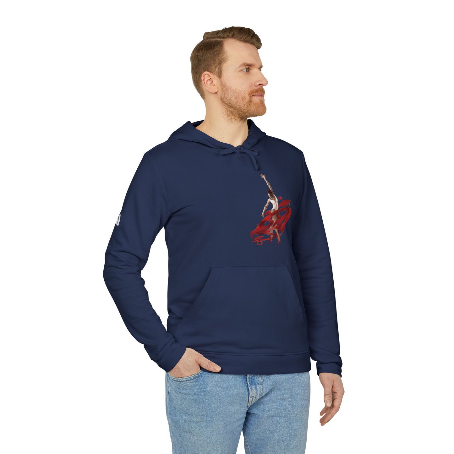 Kalli K X Adidas Unisex Fleece Hoodie- Ballerina and ribbon