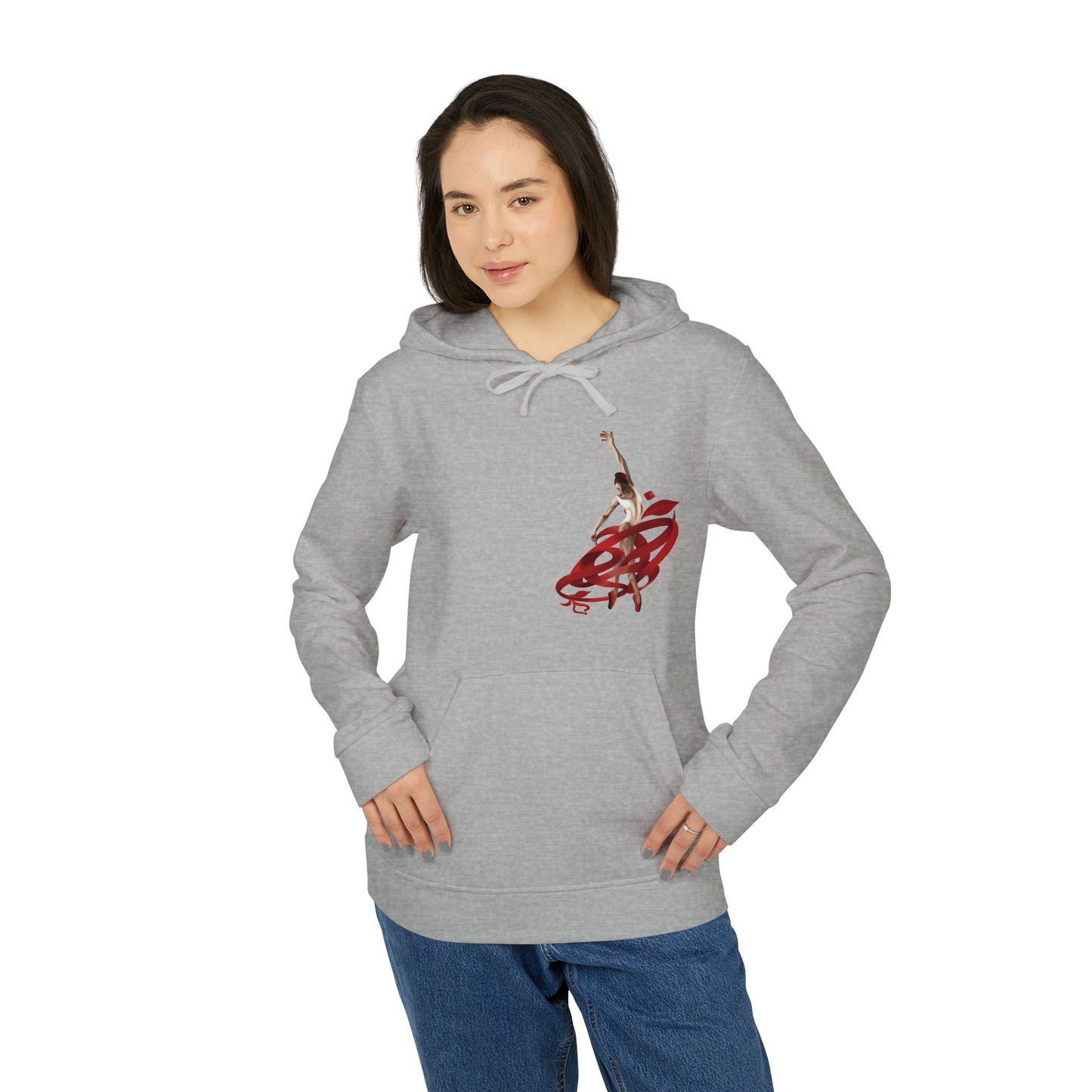 Kalli K X Adidas Unisex Fleece Hoodie- Ballerina and ribbon