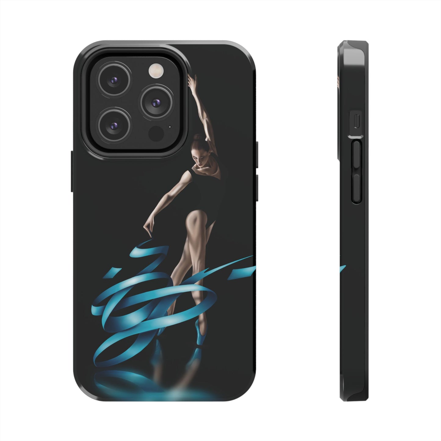 Phone Case Ballerina with Blue Ribbon Persian Calligraphy Design