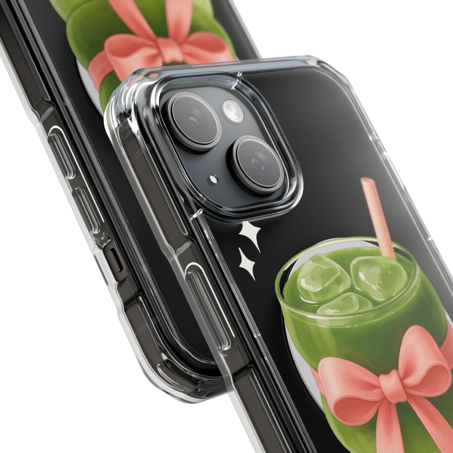 Macha girlie🎀 Magnetic Clear Impact Cases with Pink Bow Design | Stylish Phone Protection, Gifts for Her, Trendy Accessories, Birthday Gifts, Cute Tech