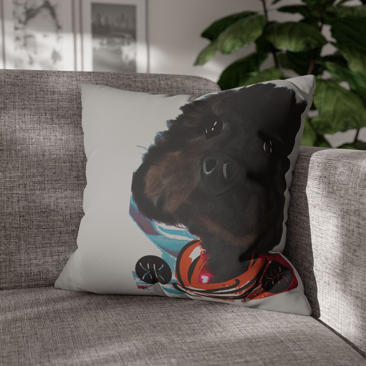 COAL Pillowcase - Modern Art Portrait Watercolour Design