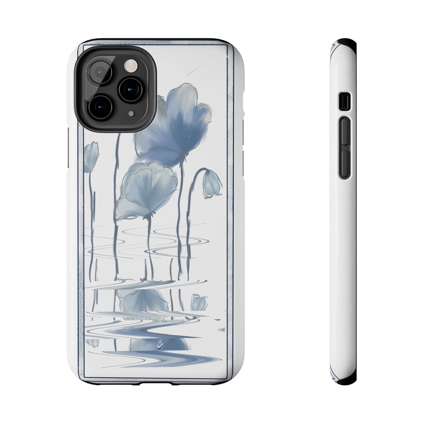 Floral Tough Phone Case - Watercolour Blue Flora Collection