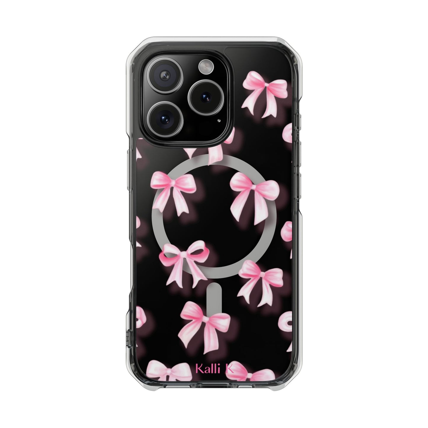 Pink Bows🎀 Magnetic Clear Impact Cases with Pink Bow Design | Stylish Phone Protection, Gifts for Her, Trendy Accessories, Birthday Gifts, Cute Tech