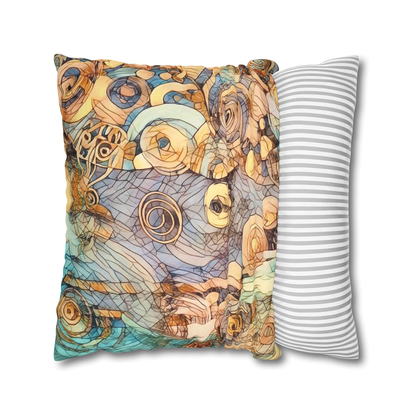 Ethereal Swirls design Faux Suede Square Pillow Cover