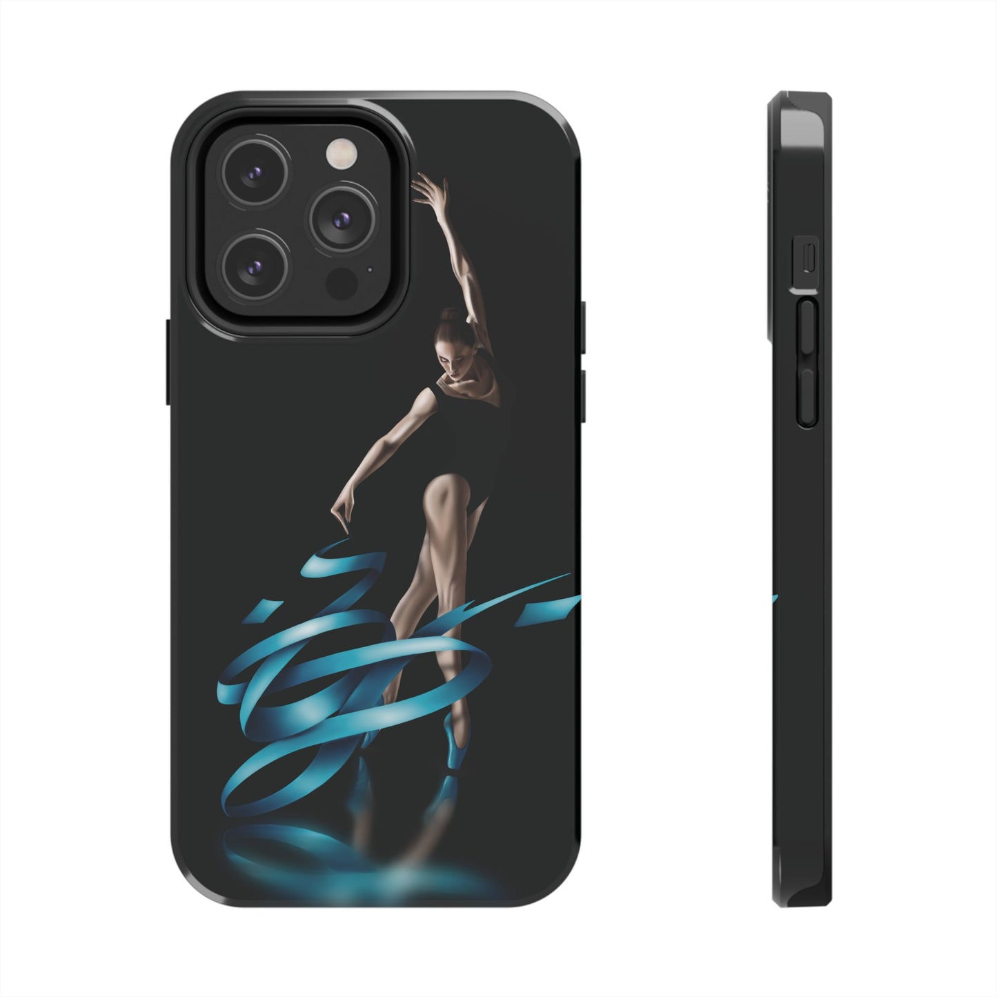 Phone Case Ballerina with Blue Ribbon Persian Calligraphy Design
