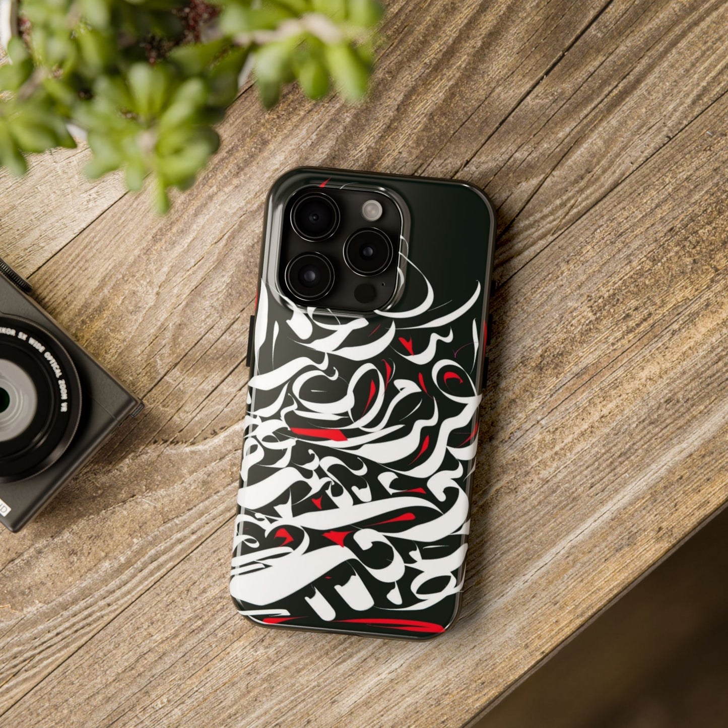 Phone Case Calligraphy Red Black White Tough Phone Case