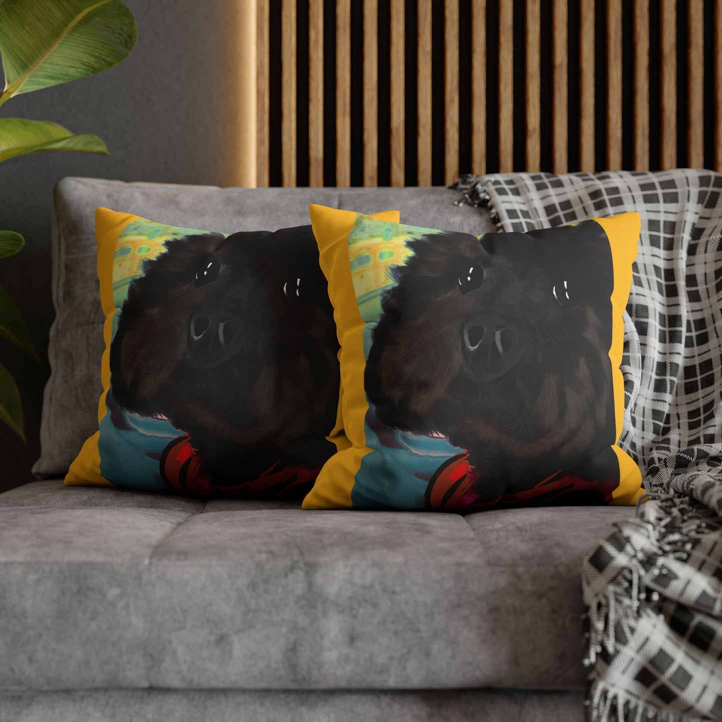 COAL Pillowcase - Modern Art Portrait Watercolour Design