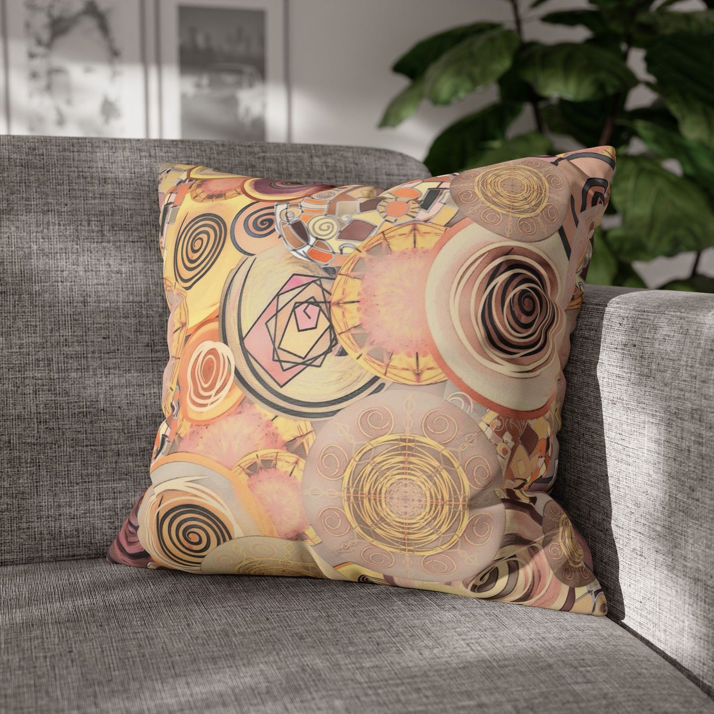 Modern art inspired beauty Faux Suede Square Pillow Cover