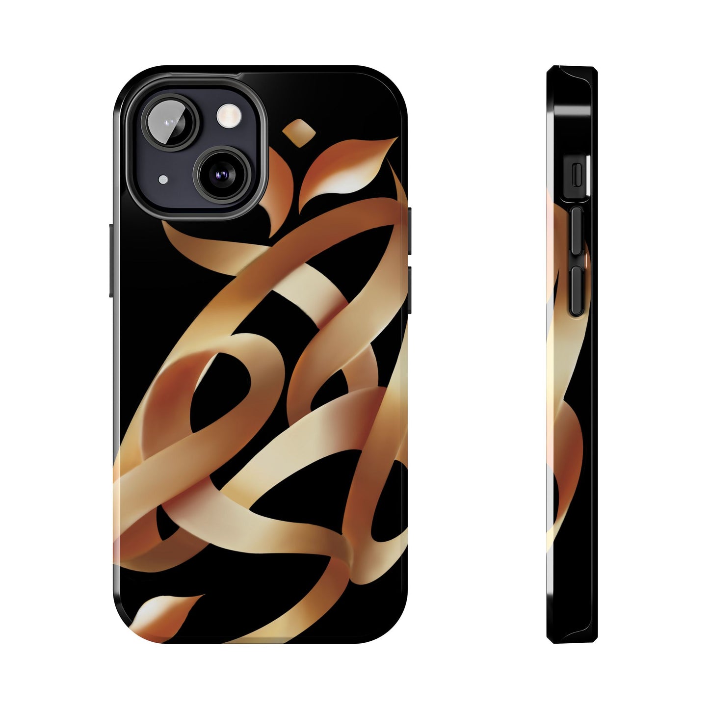 Gold Ribbon Phone Case Persian Calligraphy Modern Handwriting