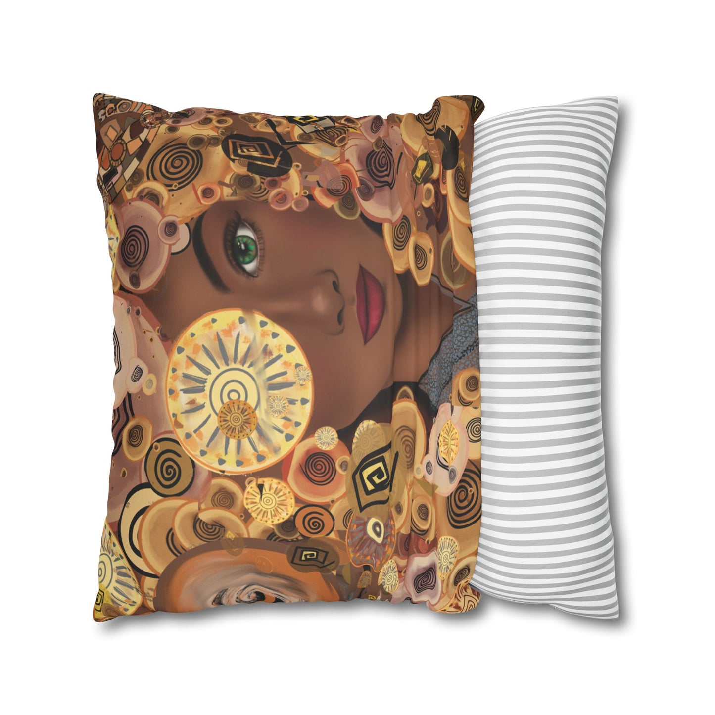Persian art inspired beauty Faux Suede Square Pillow Cover
