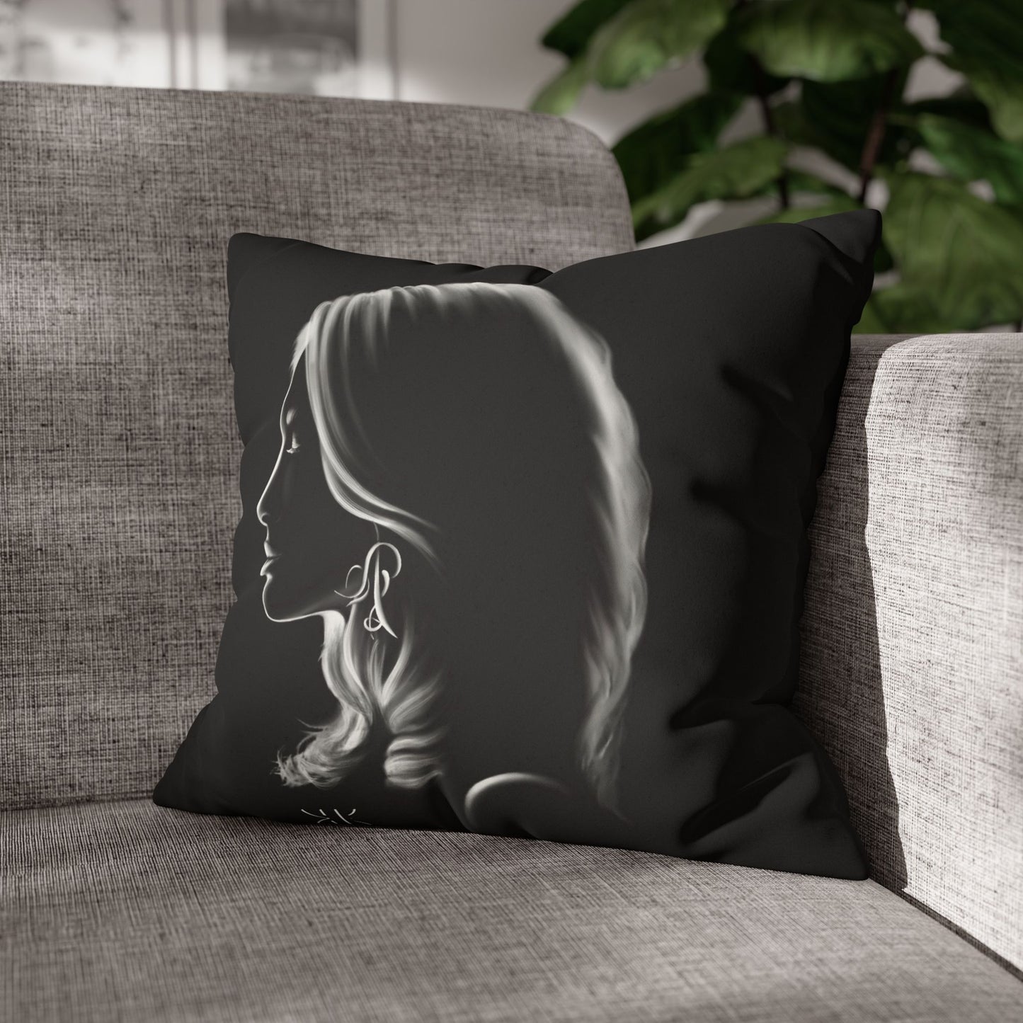 Square Pillowcase - Modern Art Portrait Watercolour Design