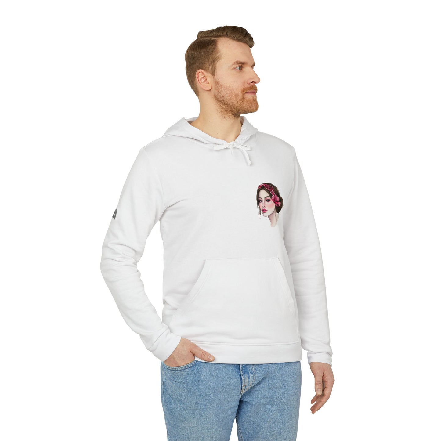 Kalli K X Adidas Unisex Fleece Hoodie- calligraphy headband