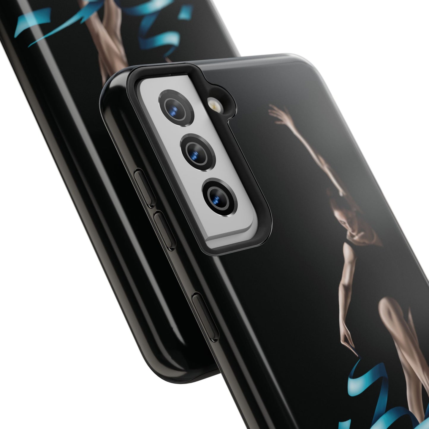 Phone Case Ballerina with Blue Ribbon Persian Calligraphy Design