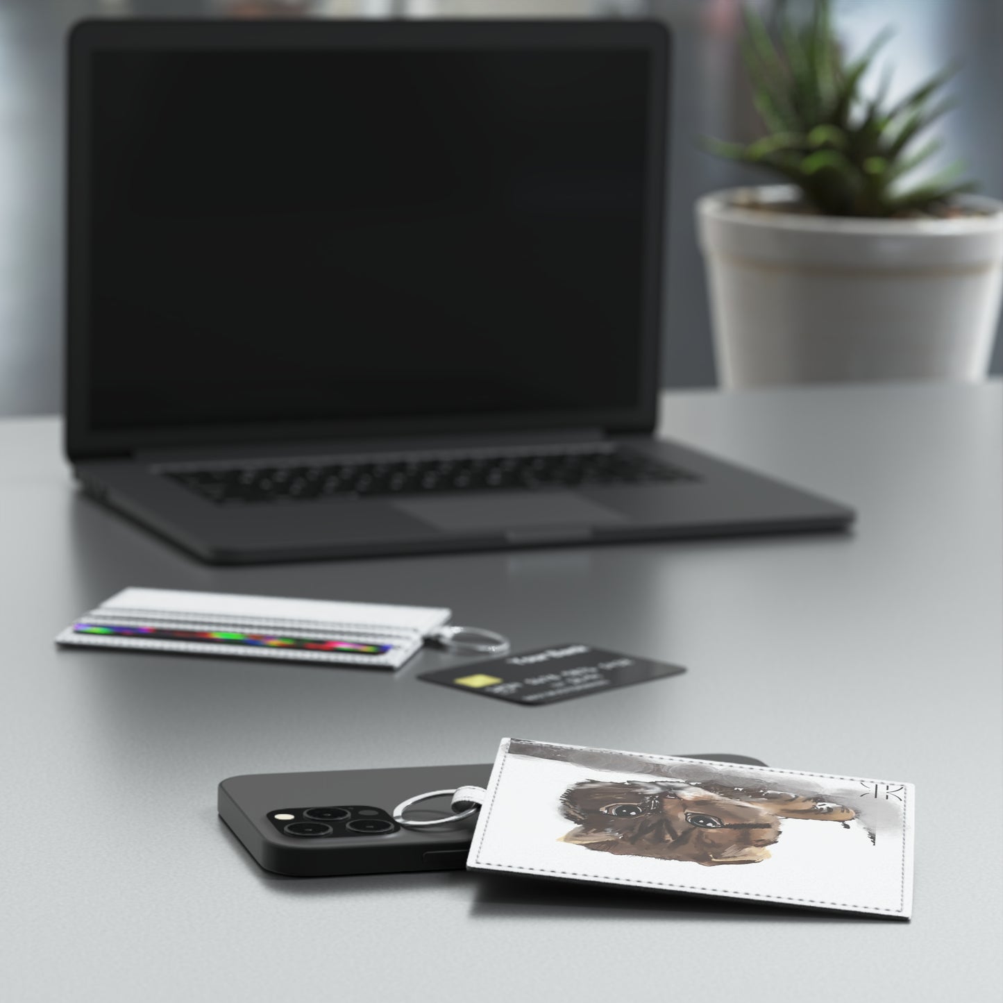 Pepe Saffiano Leather Card Holder