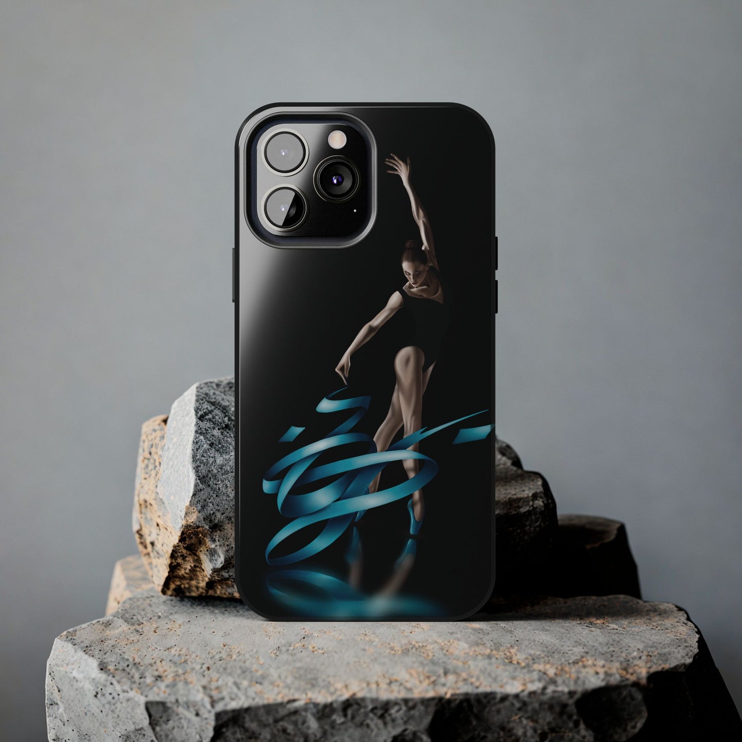 Phone Case Ballerina with Blue Ribbon Persian Calligraphy Design