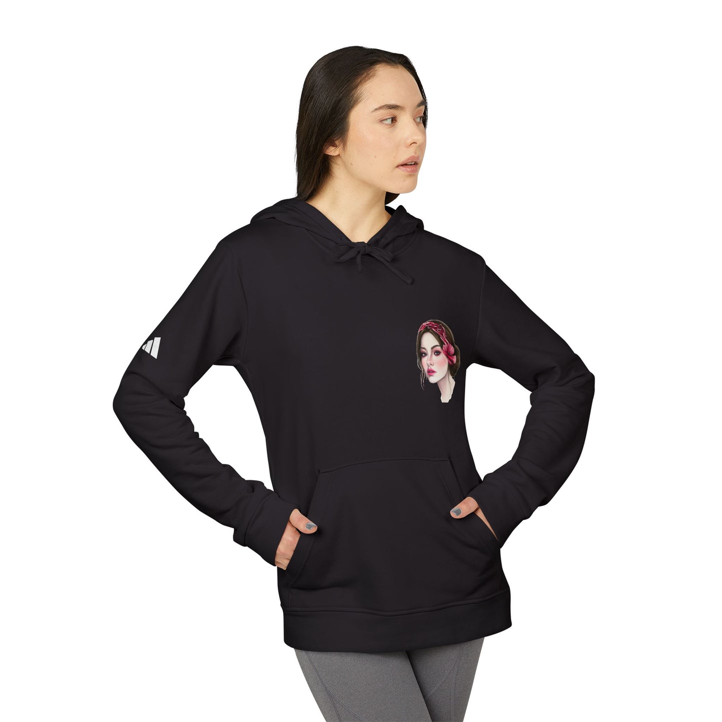 Kalli K X Adidas Unisex Fleece Hoodie- calligraphy headband