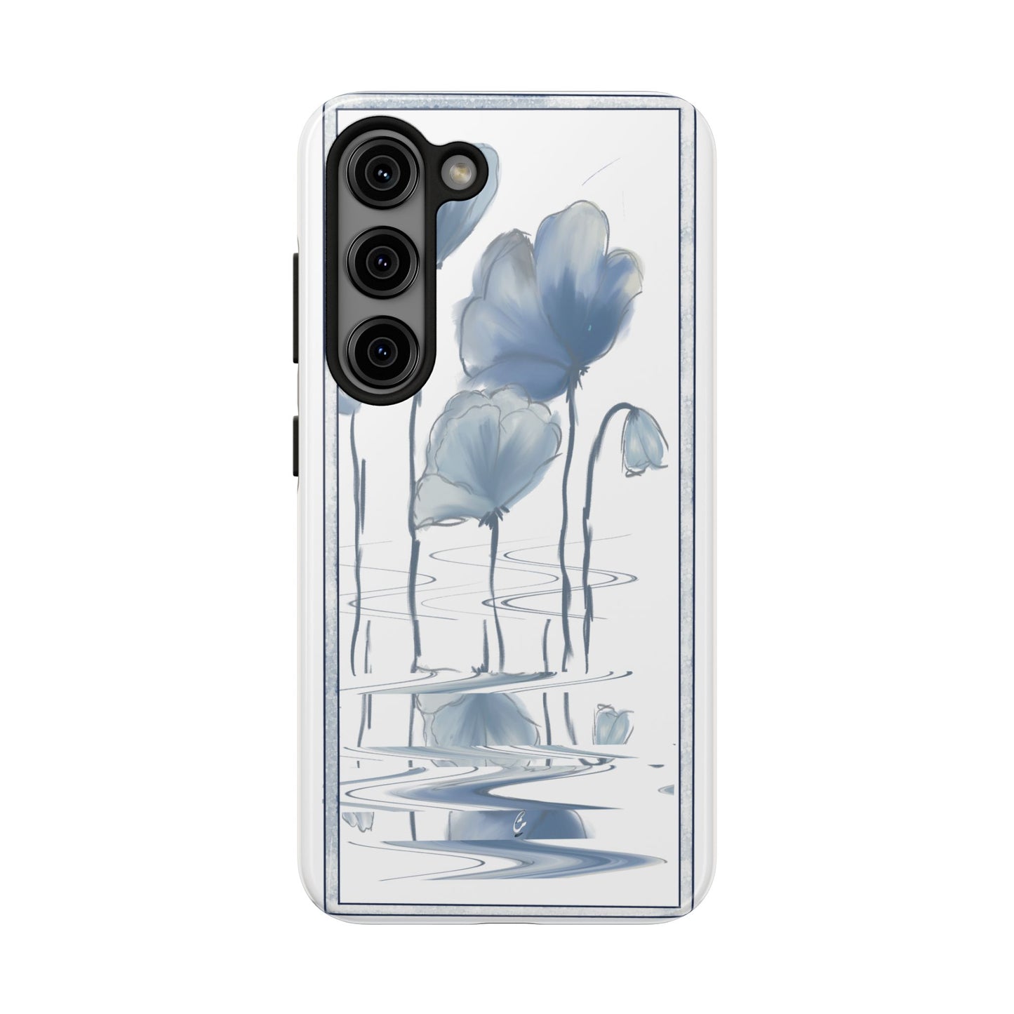 Floral Tough Phone Case - Watercolour Blue Flora Collection