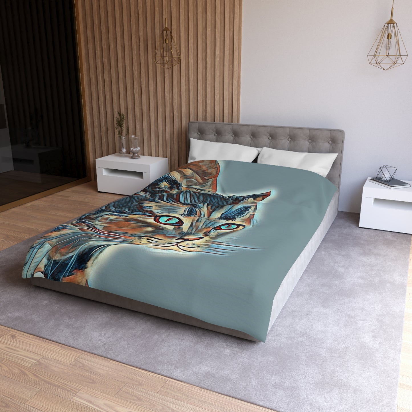 Serenity Microfiber Duvet Cover – Elegant Water ink painting for Cozy Bedrooms.