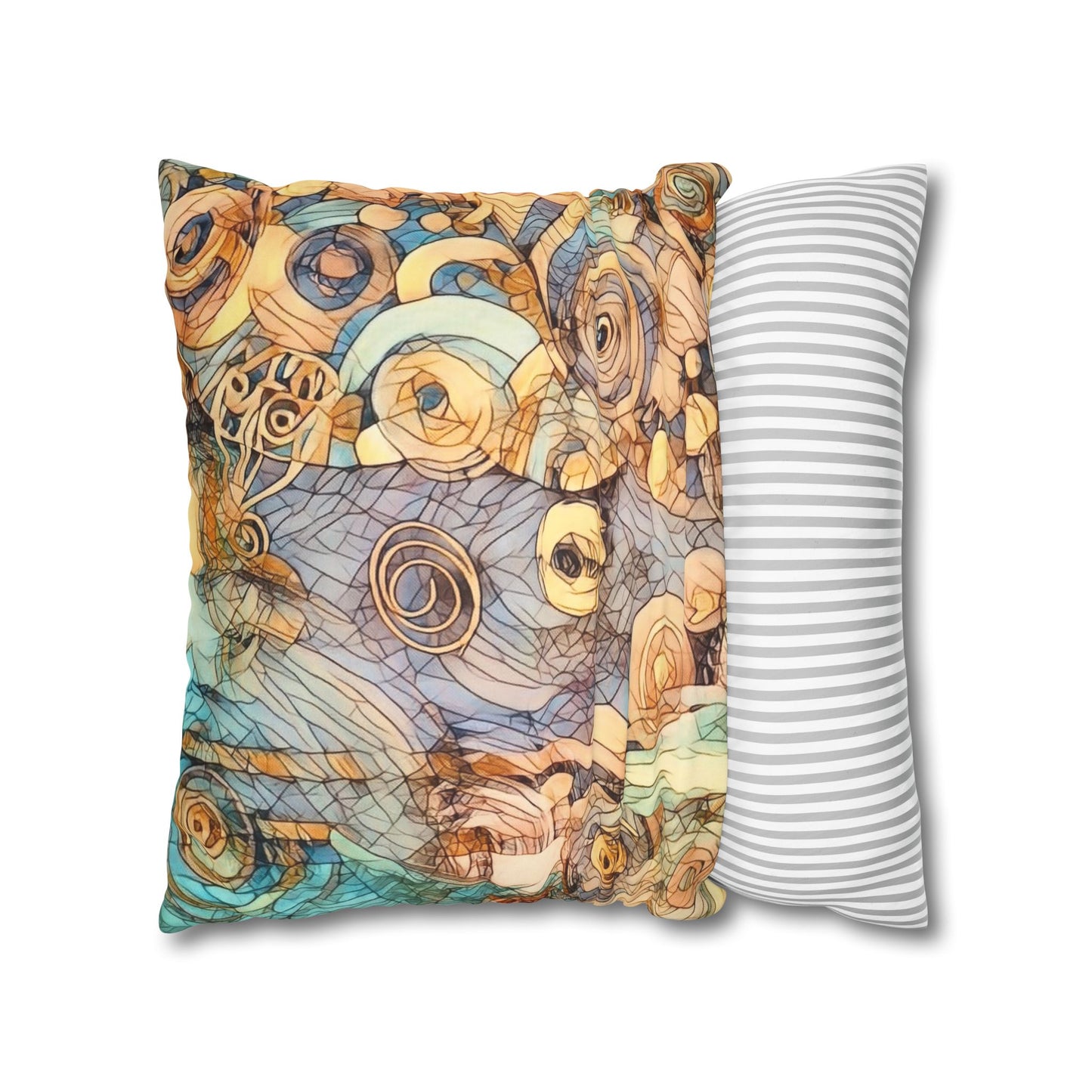 Ethereal Swirls design Faux Suede Square Pillow Cover