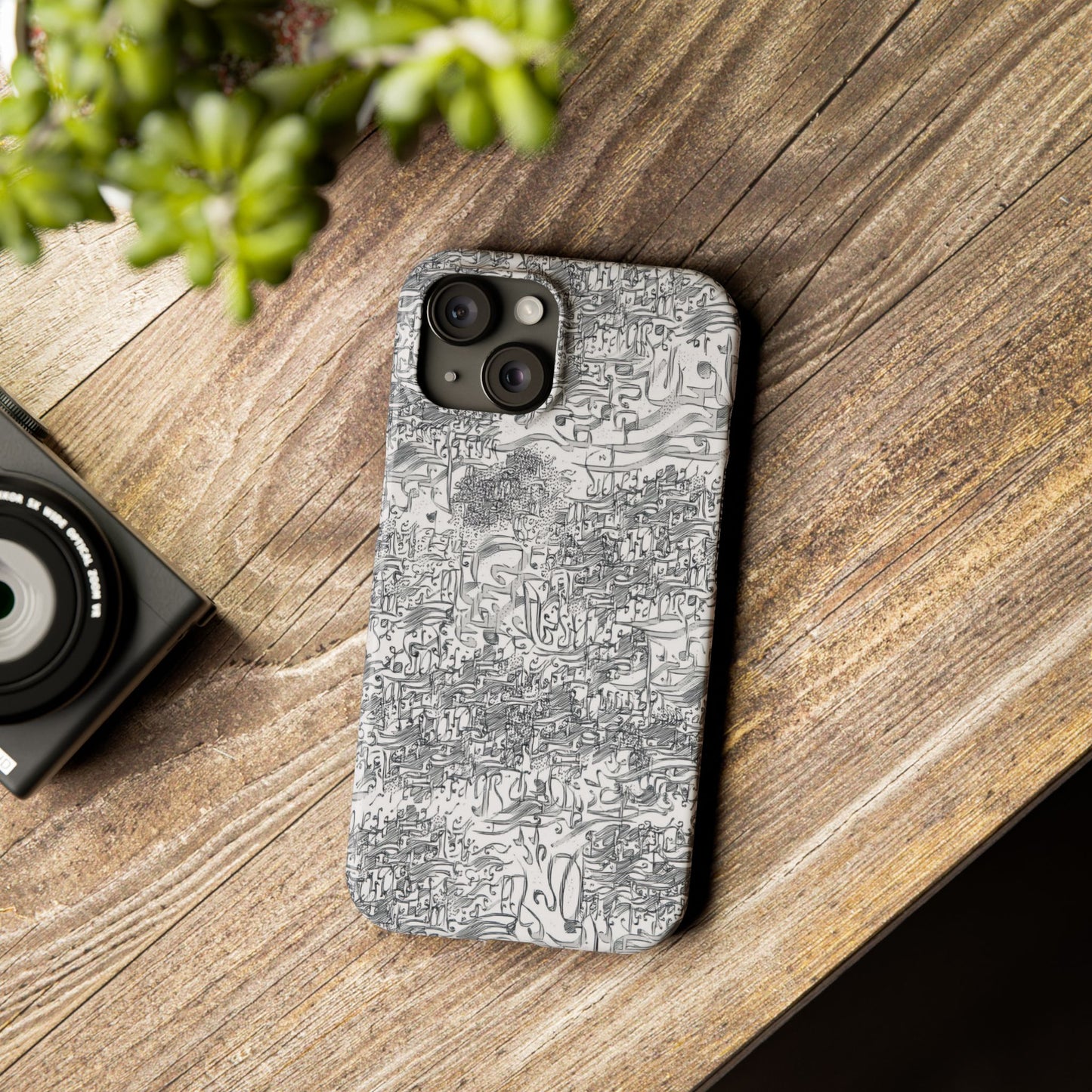 .ه,- ' Modern Art Slim Phone Case -LOVE I- I -.