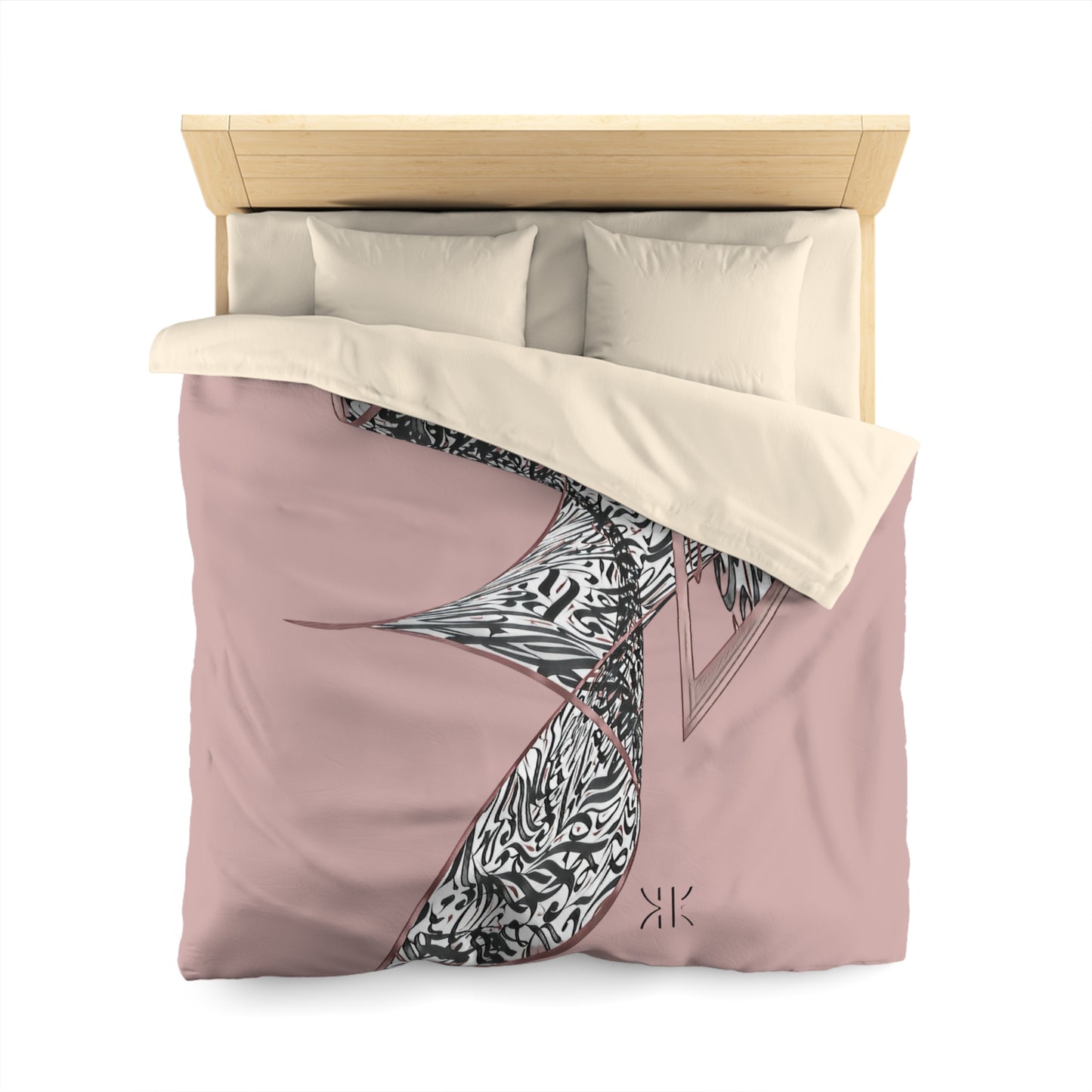 Kalli K Serenity Microfiber Duvet Cover – Elegant Modern Calligraphy design for your Bedrooms