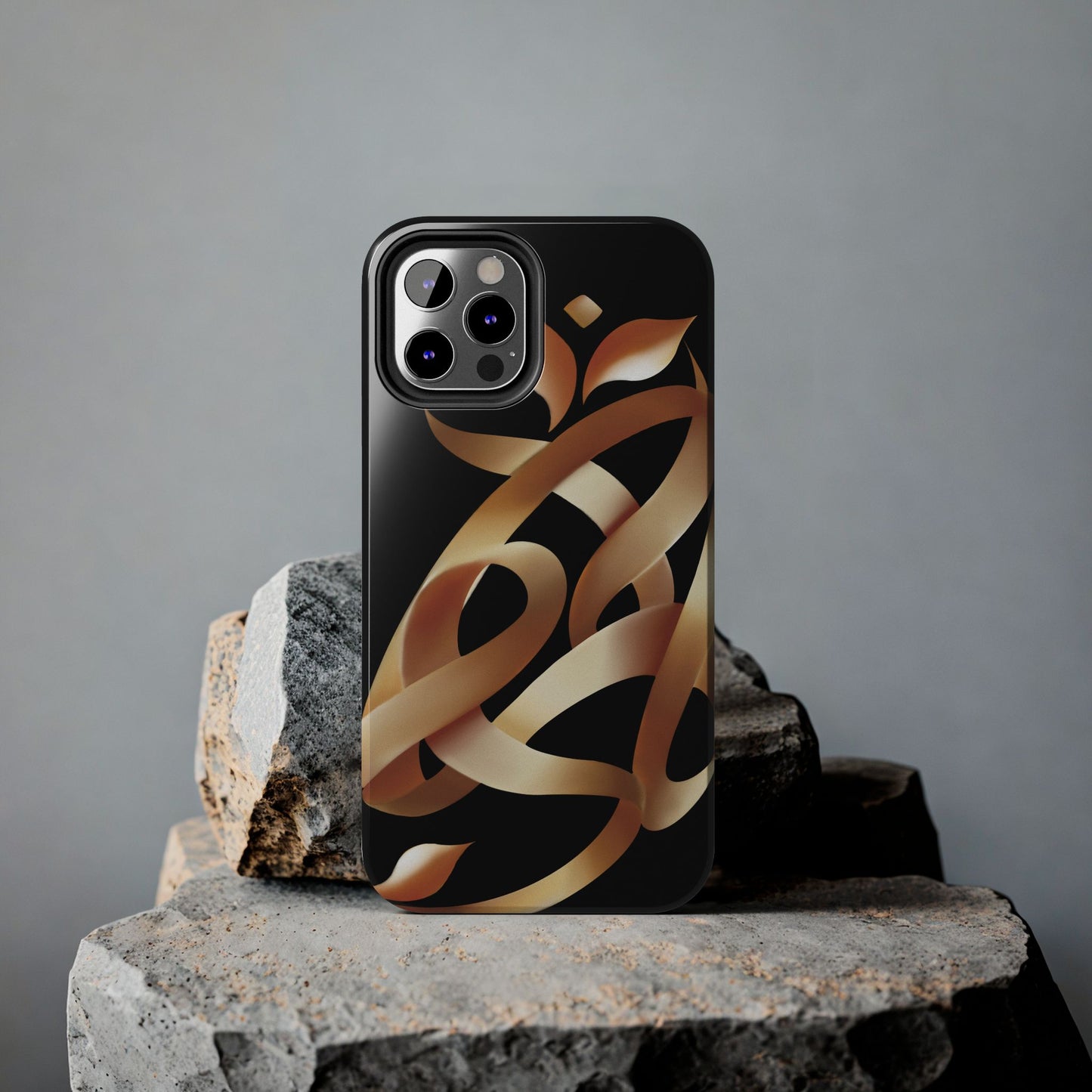 Gold Ribbon Phone Case Persian Calligraphy Modern Handwriting