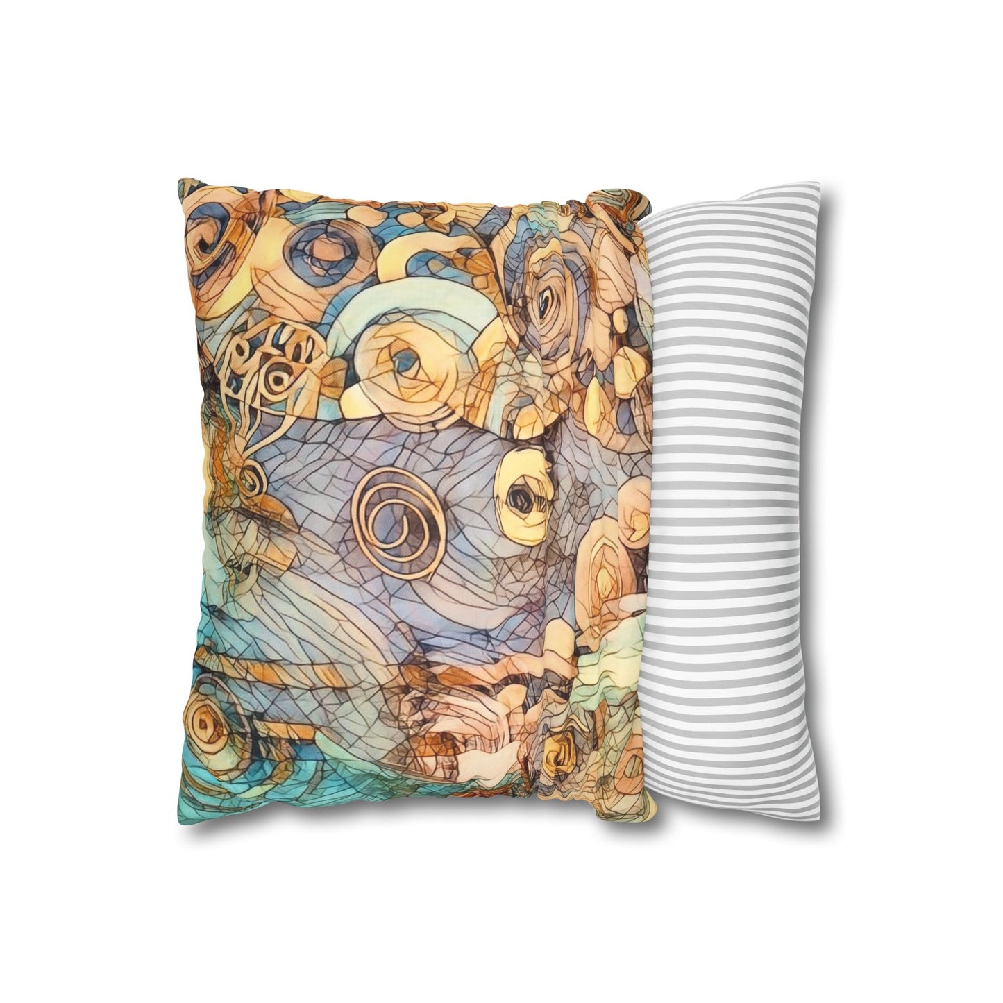 Ethereal Swirls design Faux Suede Square Pillow Cover