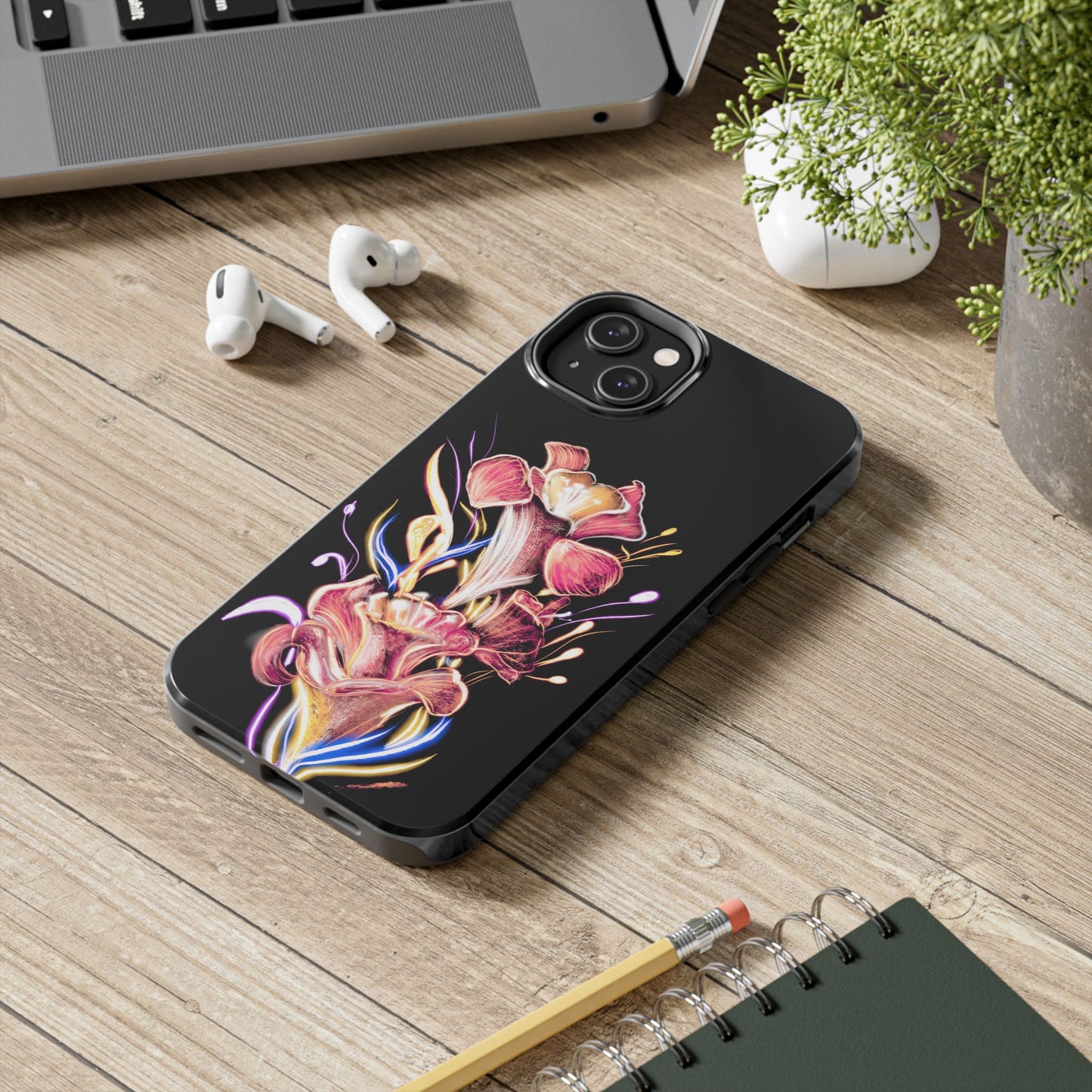 Colorful Calligraphy Flower Chic Stylish Design