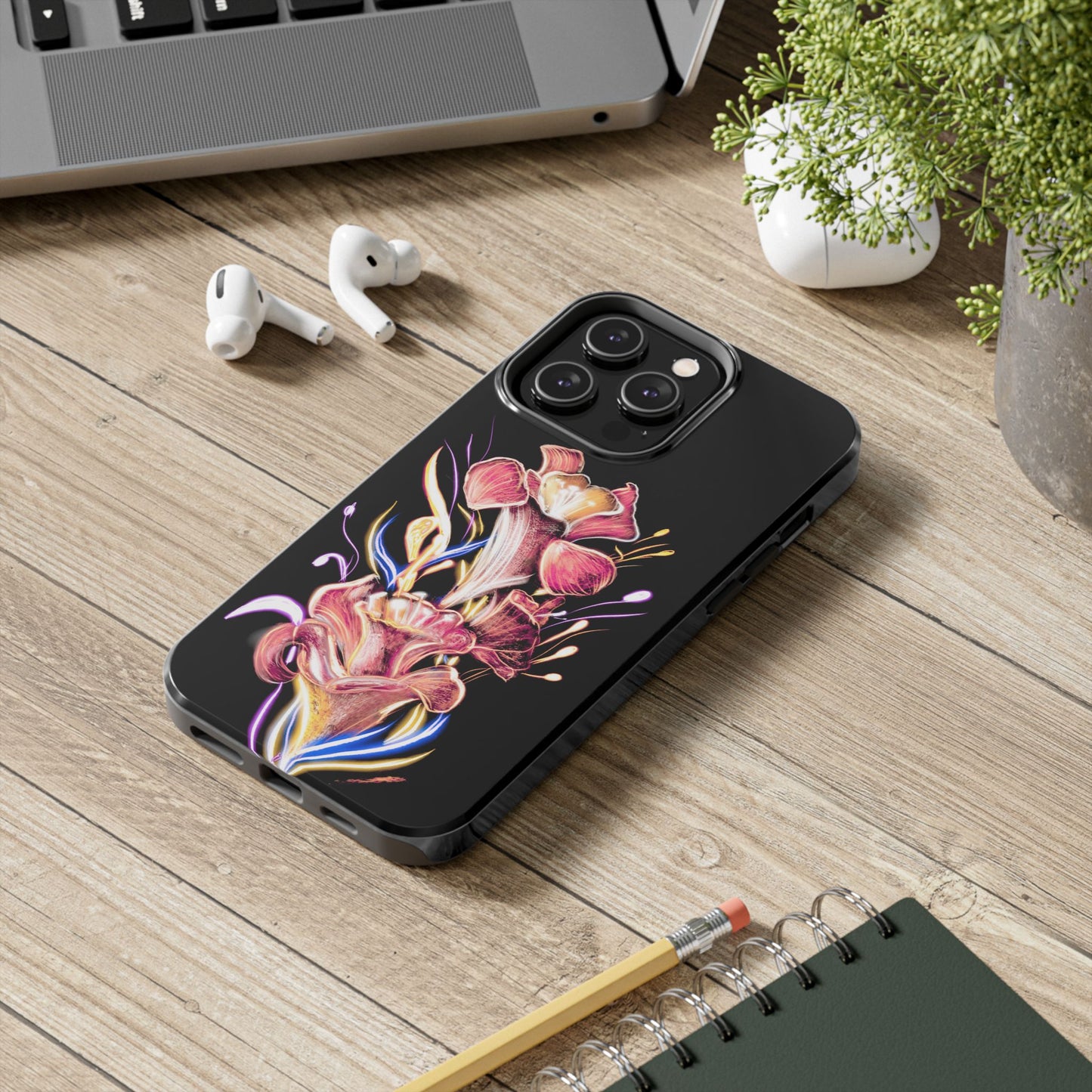Colorful Calligraphy Flower Chic Stylish Design