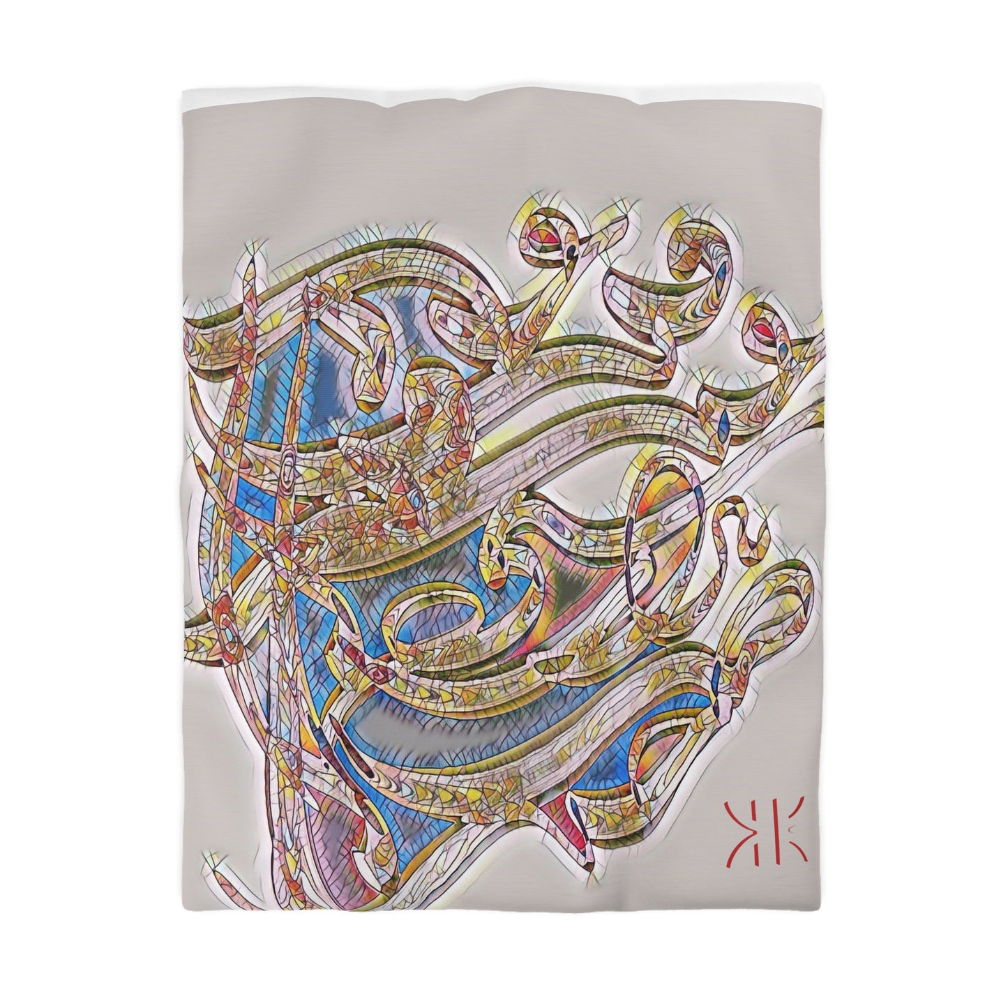 Kalli K Serenity Microfiber Duvet Cover – Elegant Modern Calligraphy design for your Bedrooms