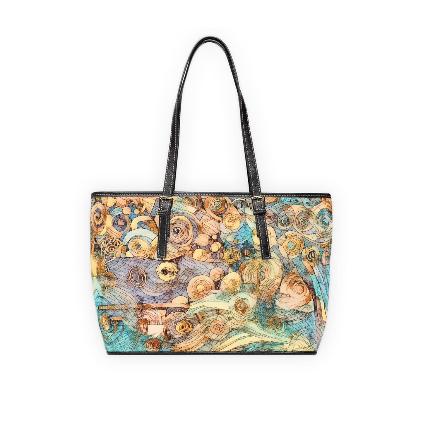 Copy of Elegant PU Leather Shoulder Bag with Artistic Calligraphy Design