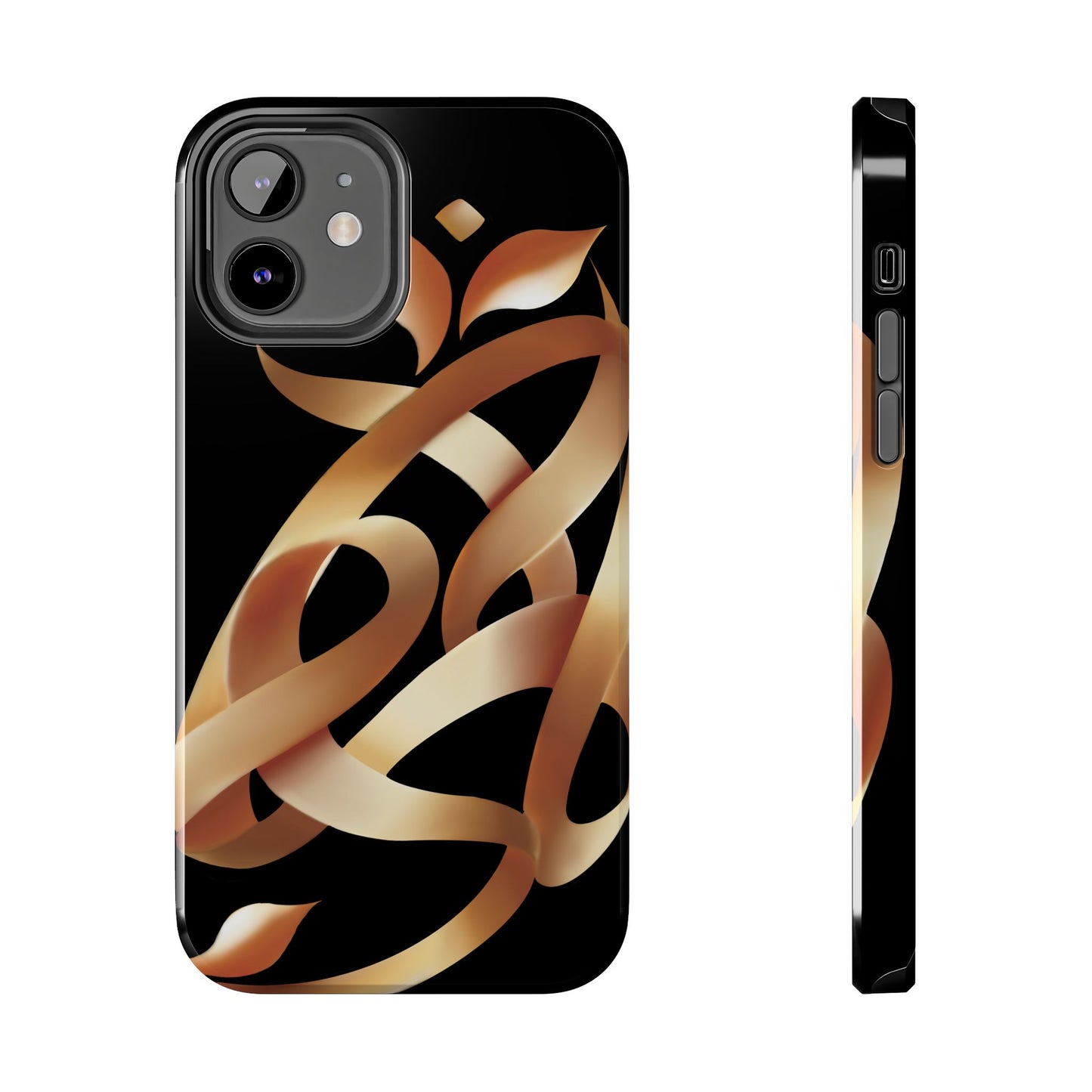 Gold Ribbon Phone Case Persian Calligraphy Modern Handwriting