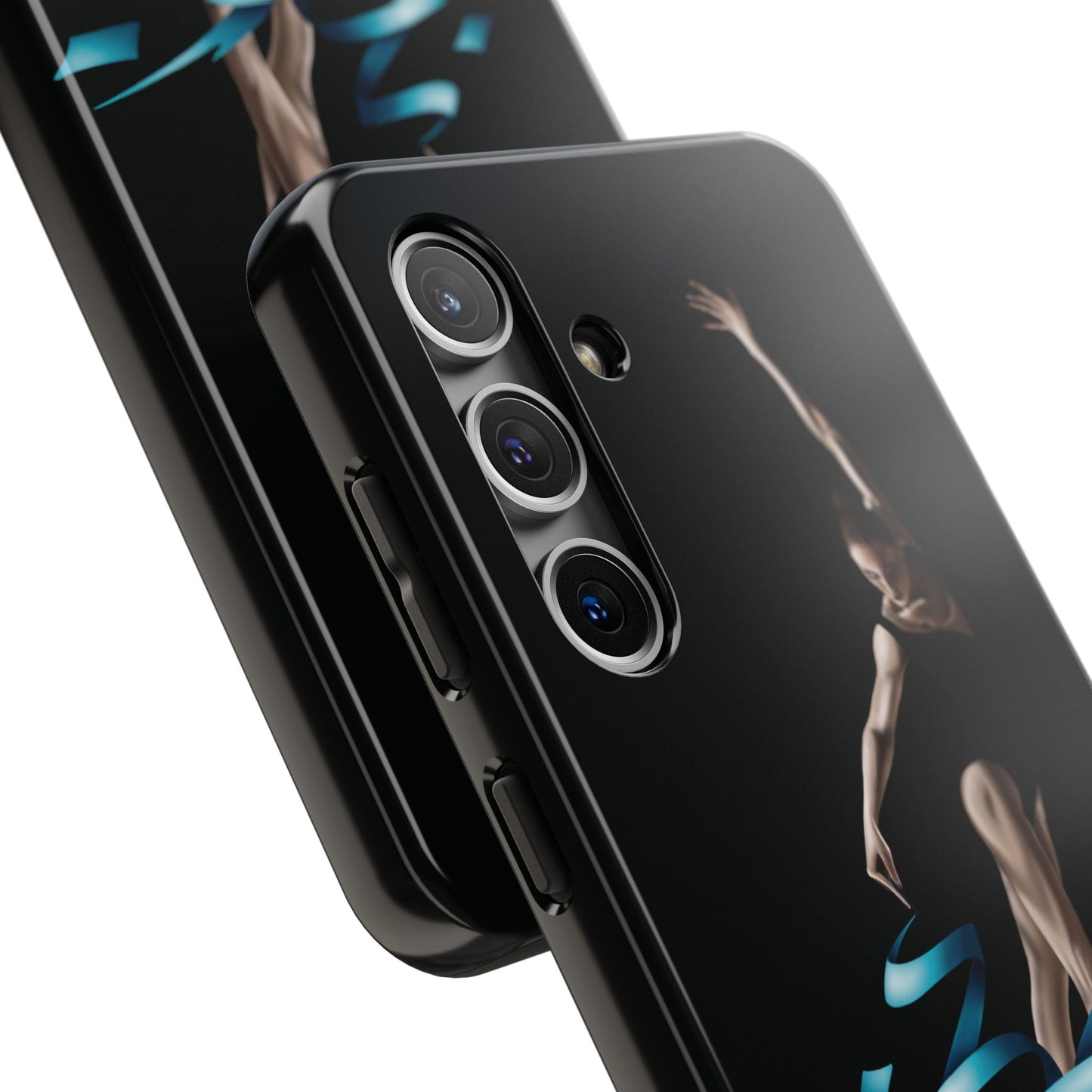 Phone Case Ballerina with Blue Ribbon Persian Calligraphy Design