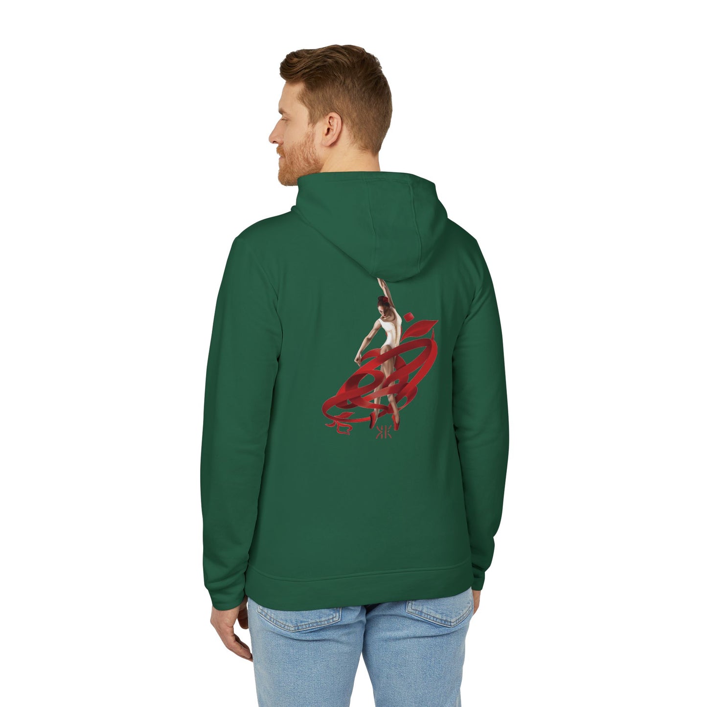 Kalli K X Adidas Unisex Fleece Hoodie- Ballerina and ribbon