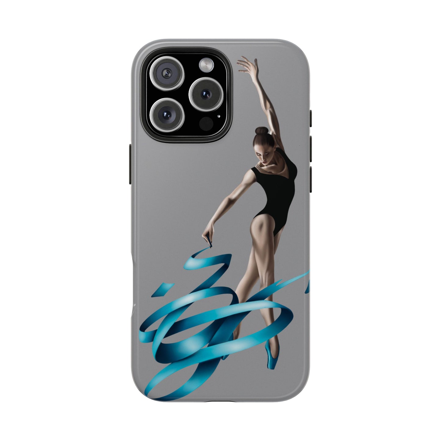 Phone Case - Ballerina with Blue Ribbon Persian Calligraphy Design in Grey