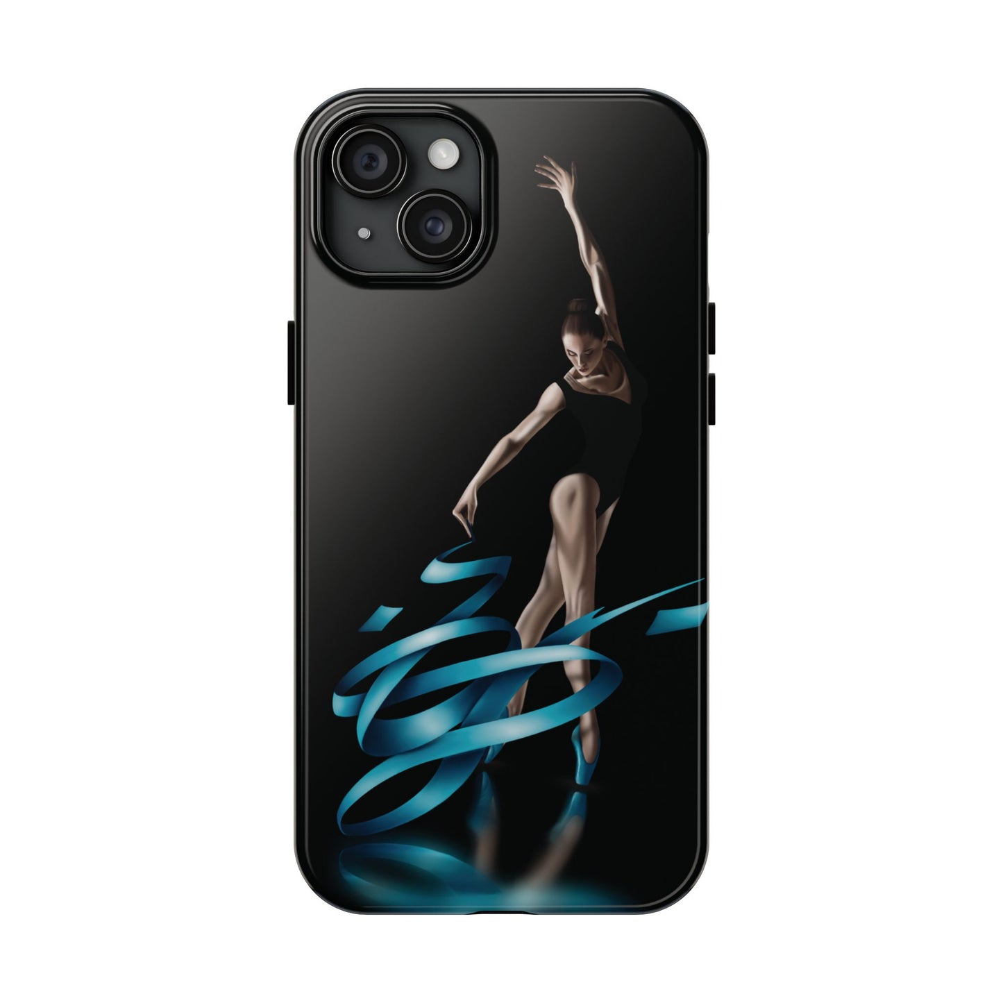 Phone Case Ballerina with Blue Ribbon Persian Calligraphy Design