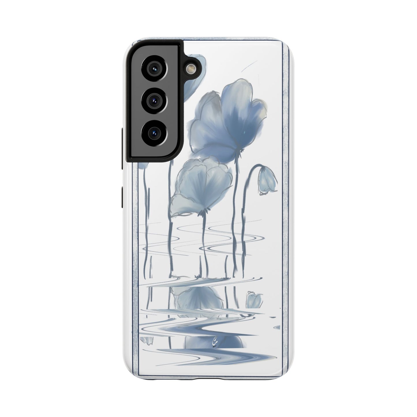 Floral Tough Phone Case - Watercolour Blue Flora Collection