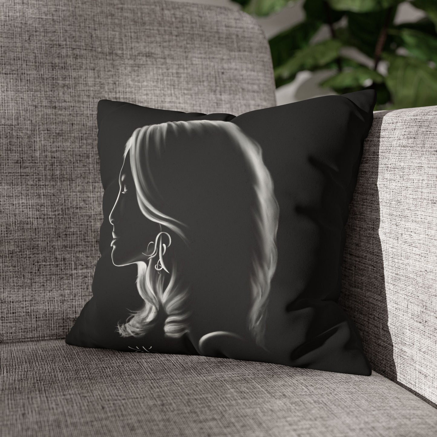 Square Pillowcase - Modern Art Portrait Watercolour Design