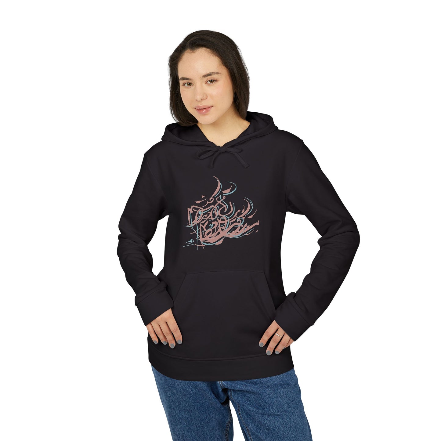 Adidas Fleece Hoodie with Kalli K Modern Calligraphy Design