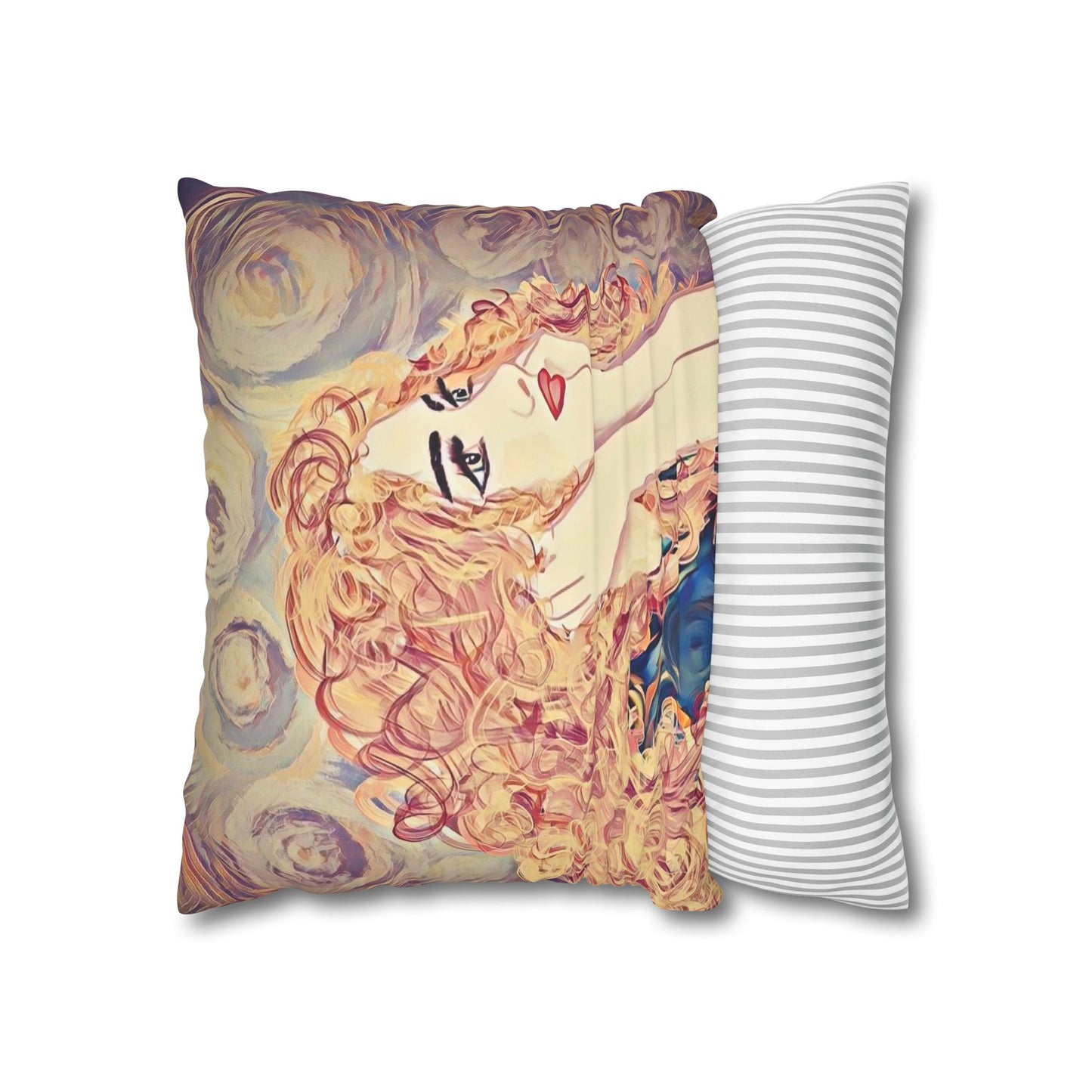 Square Pillowcase - Modern Art Portrait Watercolour Design