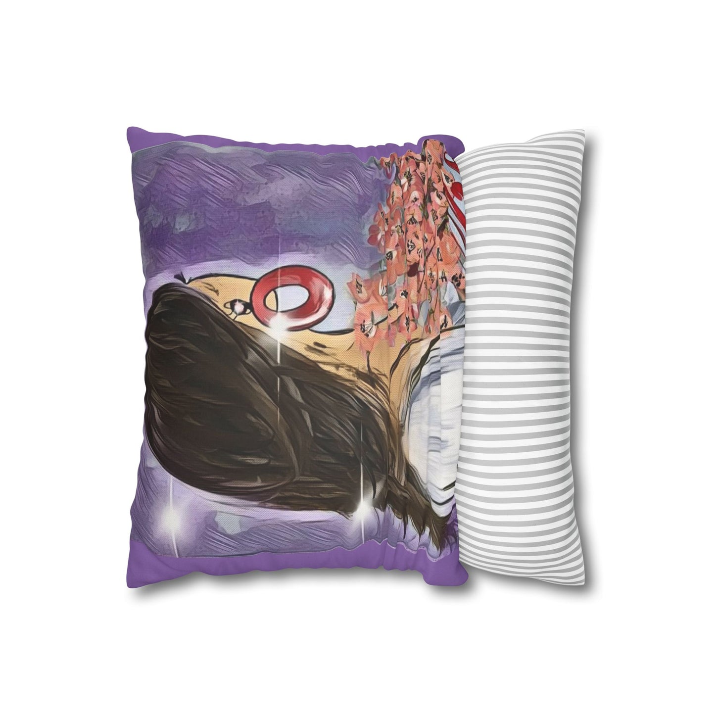 Calligraphy beauty Faux Suede Square Pillow Cover