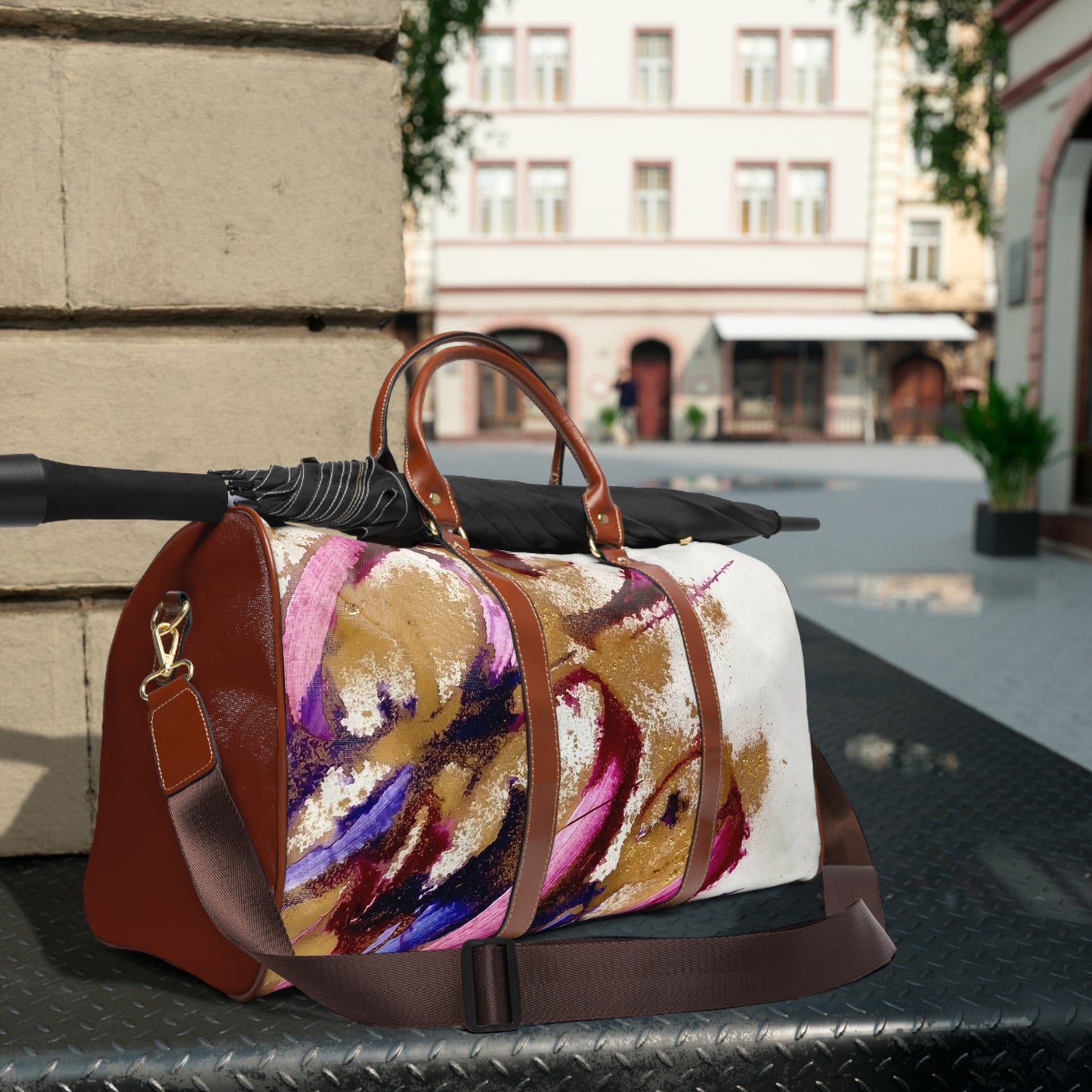 Vibrant Waterproof Travel Bag - KalliK modern calligraphy - Perfect for Adventurers