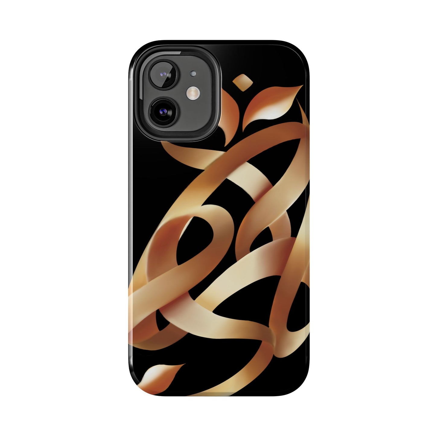 Gold Ribbon Phone Case Persian Calligraphy Modern Handwriting