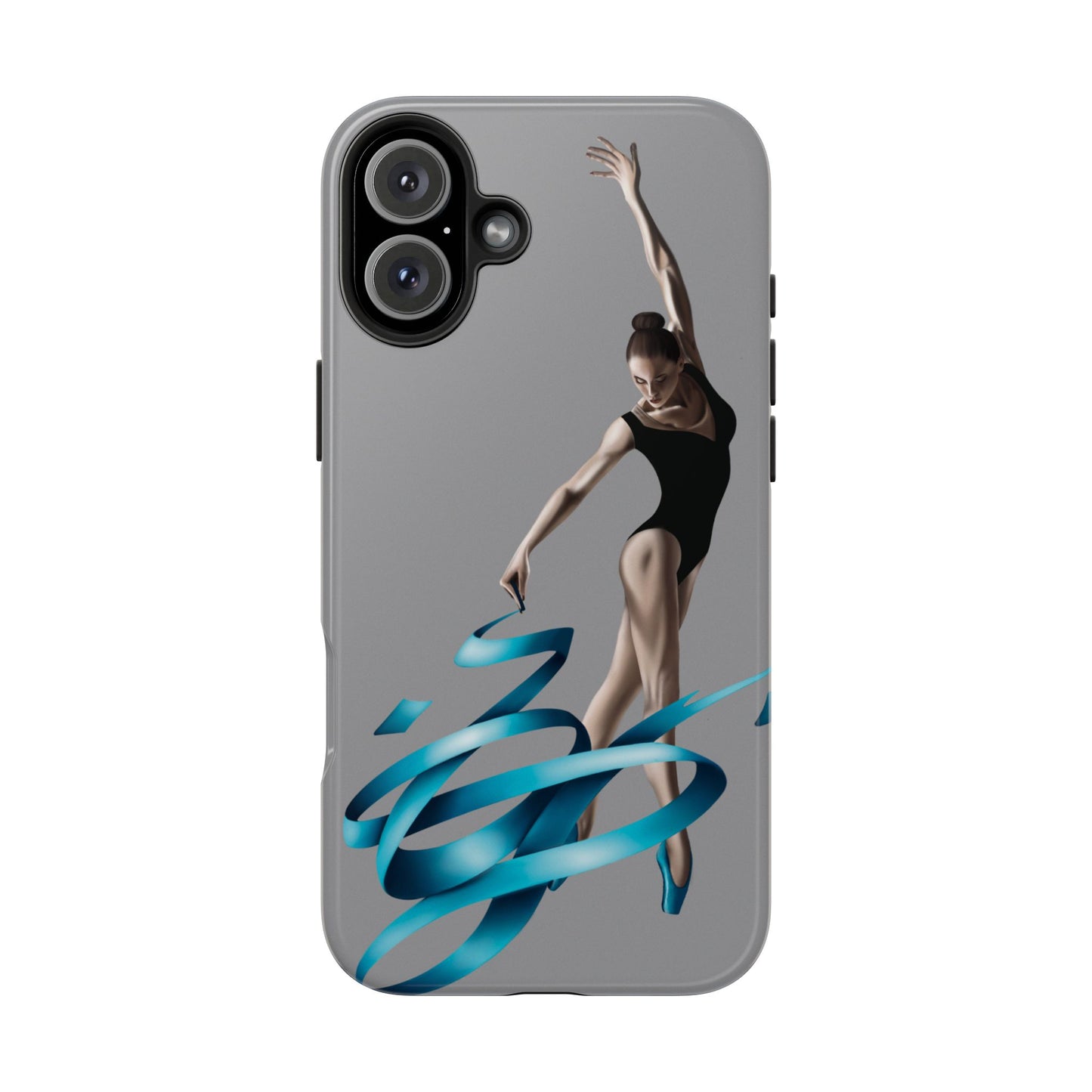 Phone Case - Ballerina with Blue Ribbon Persian Calligraphy Design in Grey